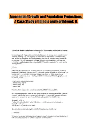 Exponential Growth and Population Projections: A Case Study of Illinois and Northbrook, IL