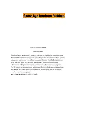 Space Age Furniture Problem