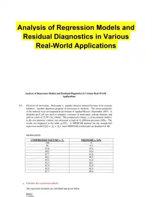 Analysis of Regression Models and Residual Diagnostics in Various Real-World Applications
