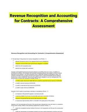 Revenue Recognition and Accounting for Contracts: A Comprehensive Assessment