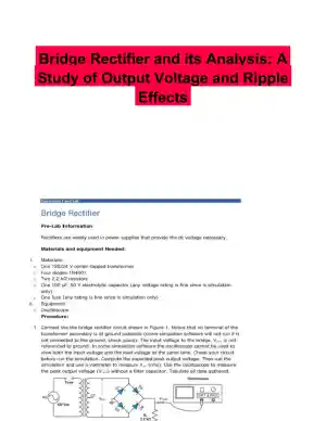 Bridge Rectifier and its Analysis: A Study of Output Voltage and Ripple Effects