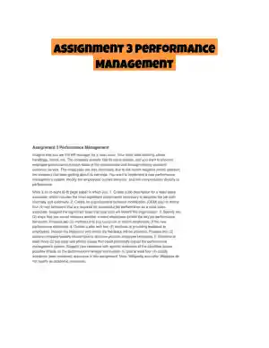 Assignment 3 Performance Management