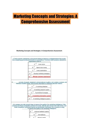 Marketing Concepts and Strategies: A Comprehensive Assessment