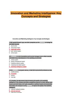 Innovation and Marketing Intelligence: Key Concepts and Strategies