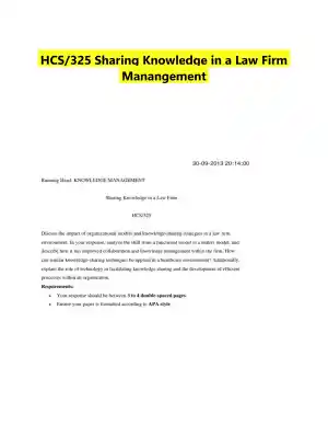 HCS/325 Sharing Knowledge in a Law Firm Manangement