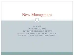 HCS/325 New Management
