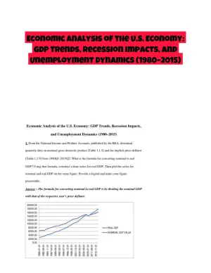 Economic Analysis of the U.S. Economy: GDP Trends, Recession Impacts, and Unemployment Dynamics (1980�2015)