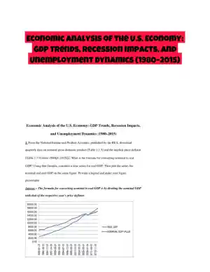 Economic Analysis of the U.S. Economy: GDP Trends, Recession Impacts, and Unemployment Dynamics (1980�2015)