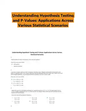 Understanding Hypothesis Testing and P-Values: Applications Across Various Statistical Scenarios