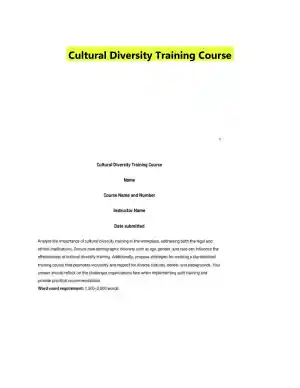 Cultural Diversity Training Course