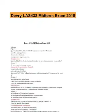 Devry LAS432 Midterm Exam 2015
