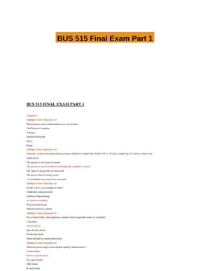 BUS 515 Final Exam Part 1