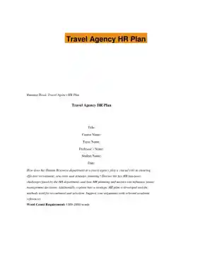 Travel Agency HR Plan