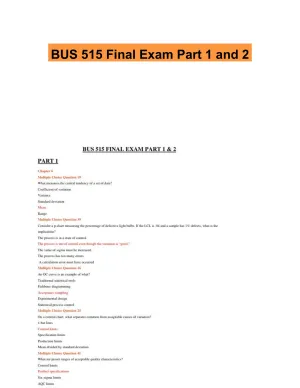BUS 515 Final Exam Part 1 and 2