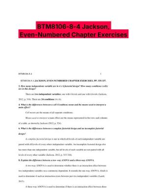 BTM8106-8-4 Jackson, Even-Numbered Chapter Exercises