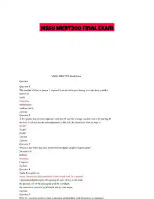 MSSU MKRT300 Final Exam