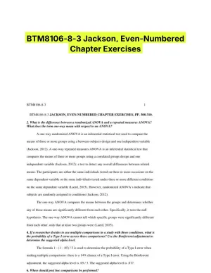 BTM8106-8-3 Jackson, Even-Numbered Chapter Exercises