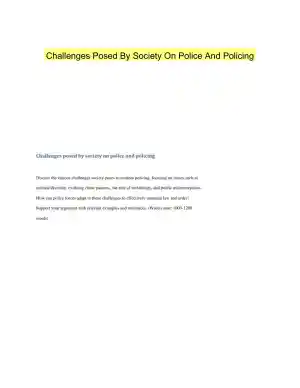 Challenges Posed By Society On Police And Policing