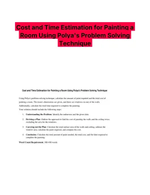 Cost and Time Estimation for Painting a Room Using Polya's Problem Solving Technique