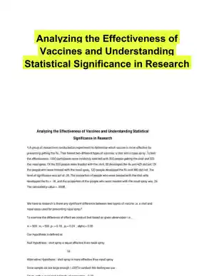 Analyzing the Effectiveness of Vaccines and Understanding Statistical Significance in Research