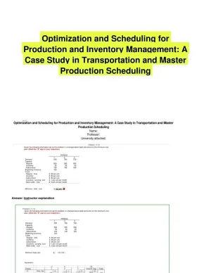 Optimization and Scheduling for Production and Inventory Management: A Case Study in Transportation and Master Production Scheduling