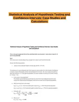 Statistical Analysis of Hypothesis Testing and Confidence Intervals: Case Studies and Calculations