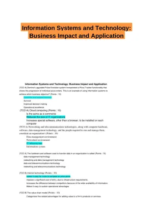 Information Systems and Technology: Business Impact and Application
