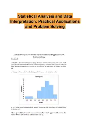 Statistical Analysis and Data Interpretation: Practical Applications and Problem Solving