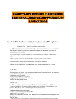 Quantitative Methods in Economics: Statistical Analysis and Probability Applications