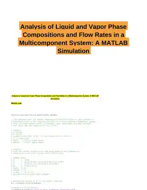 Analysis of Liquid and Vapor Phase Compositions and Flow Rates in a Multicomponent System: A MATLAB Simulation