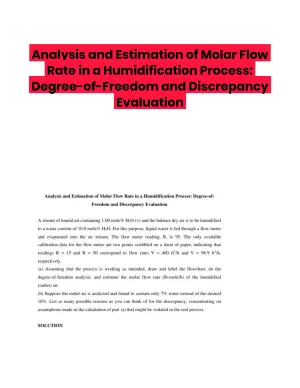 Analysis and Estimation of Molar Flow Rate in a Humidification Process: Degree-of-Freedom and Discrepancy Evaluation