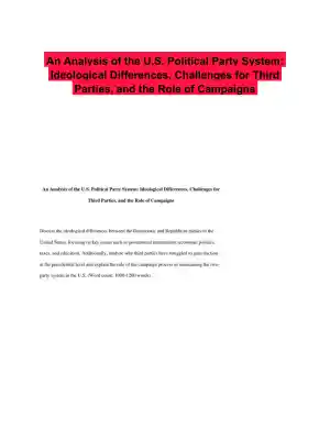 An Analysis of the U.S. Political Party System: Ideological Differences, Challenges for Third Parties, and the Role of Campaigns