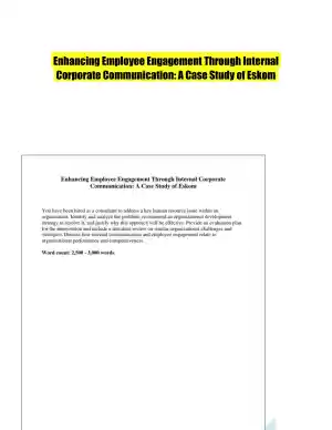 Enhancing Employee Engagement Through Internal Corporate Communication: A Case Study of Eskom