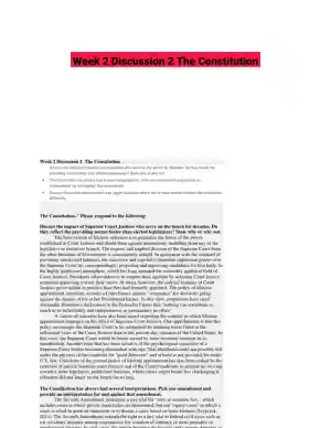 Week 2 Discussion 2 The Constitution