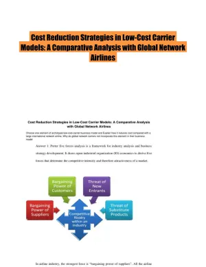 Cost Reduction Strategies in Low-Cost Carrier Models: A Comparative Analysis with Global Network Airlines