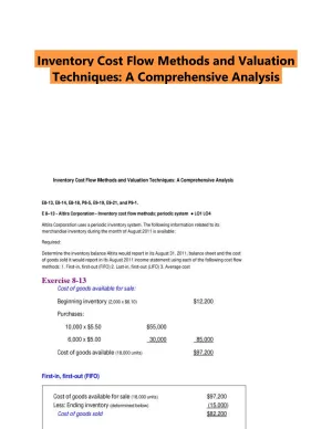 Inventory Cost Flow Methods and Valuation Techniques: A Comprehensive Analysis