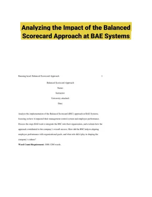 Analyzing the Impact of the Balanced Scorecard Approach at BAE Systems