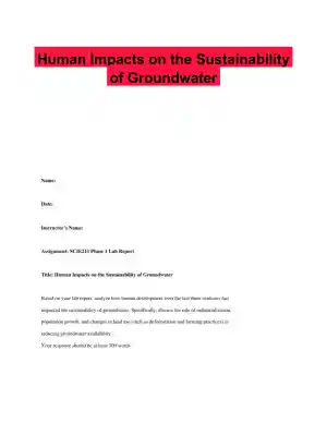 Human Impacts on the Sustainability of Groundwater