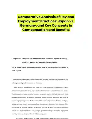 Comparative Analysis of Pay and Employment Practices: Japan vs. Germany, and Key Concepts in Compensation and Benefits