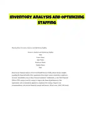 Inventory Analysis and Optimizing Staffing