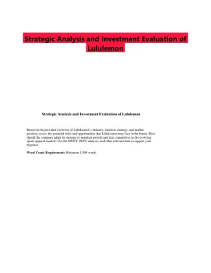 Strategic Analysis and Investment Evaluation of Lululemon