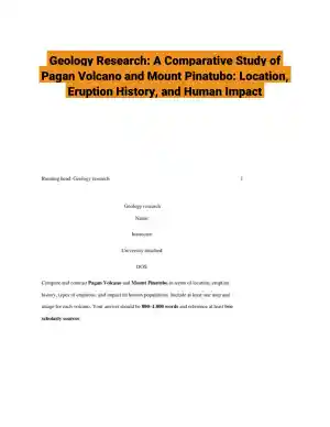 Geology Research: A Comparative Study of Pagan Volcano and Mount Pinatubo: Location, Eruption History, and Human Impact