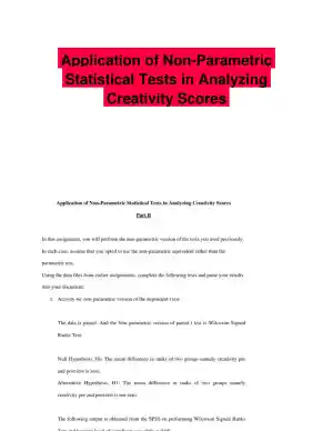 Application of Non-Parametric Statistical Tests in Analyzing Creativity Scores
