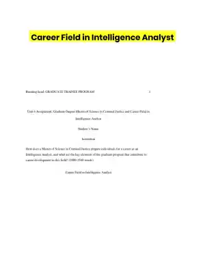 Career Field in Intelligence Analyst