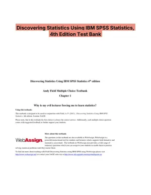 Discovering Statistics Using IBM SPSS Statistics, 4th Edition Test Bank