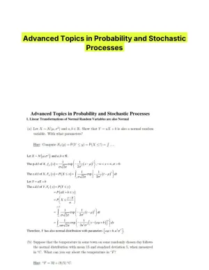 Advanced Topics in Probability and Stochastic Processes