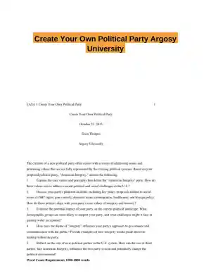 Create Your Own Political Party Argosy University
