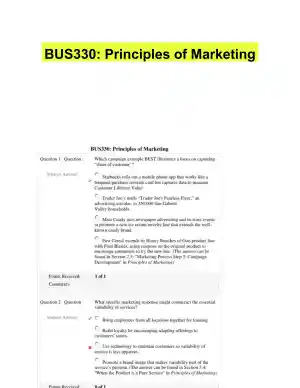 BUS330: Principles of Marketing