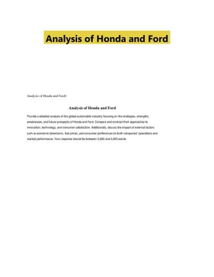 Analysis of Honda and Ford
