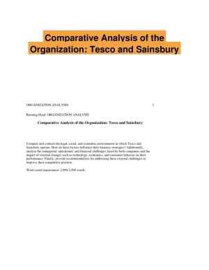 Comparative Analysis of the Organization: Tesco and Sainsbury